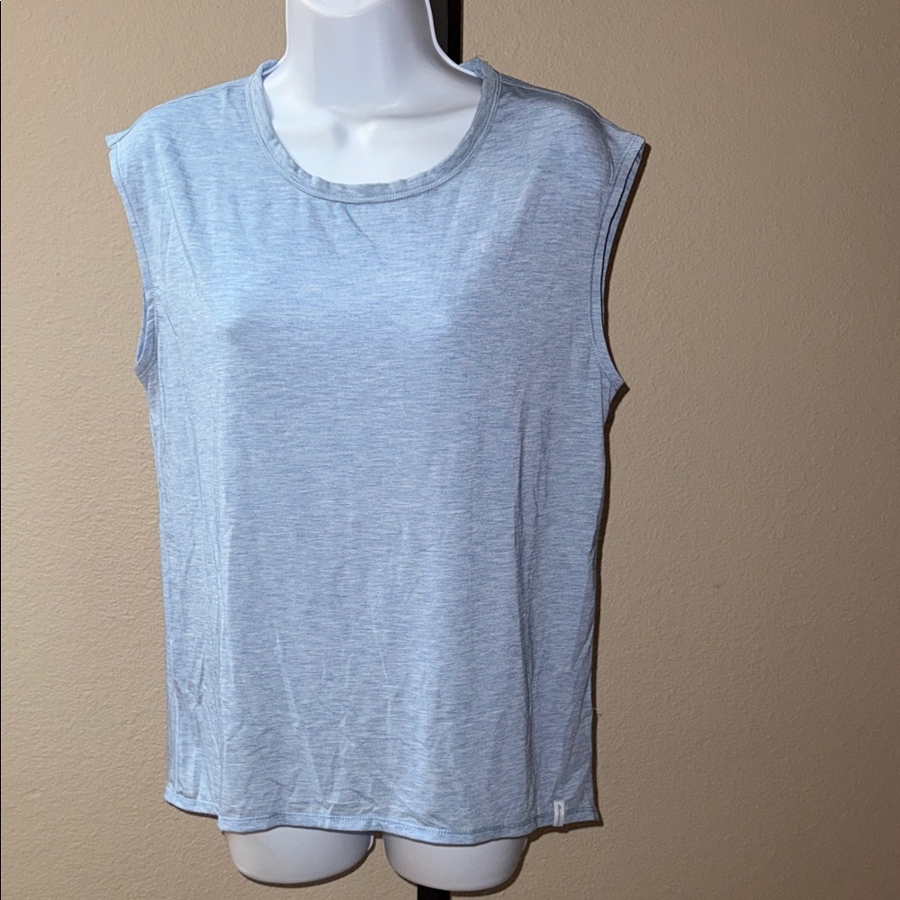 Macpac Light Heather Blue Women's Sleeveless Muscle Tee Women’s Size 10